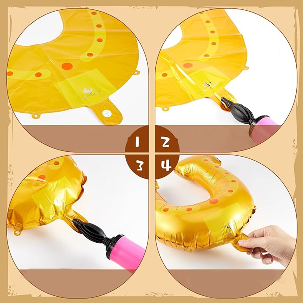 (5er Set) Country Party Deko Folien Ballon Western Cowboy Luftballon - Pferd / Stiefel / Hut / Kaktus / Hufeisen