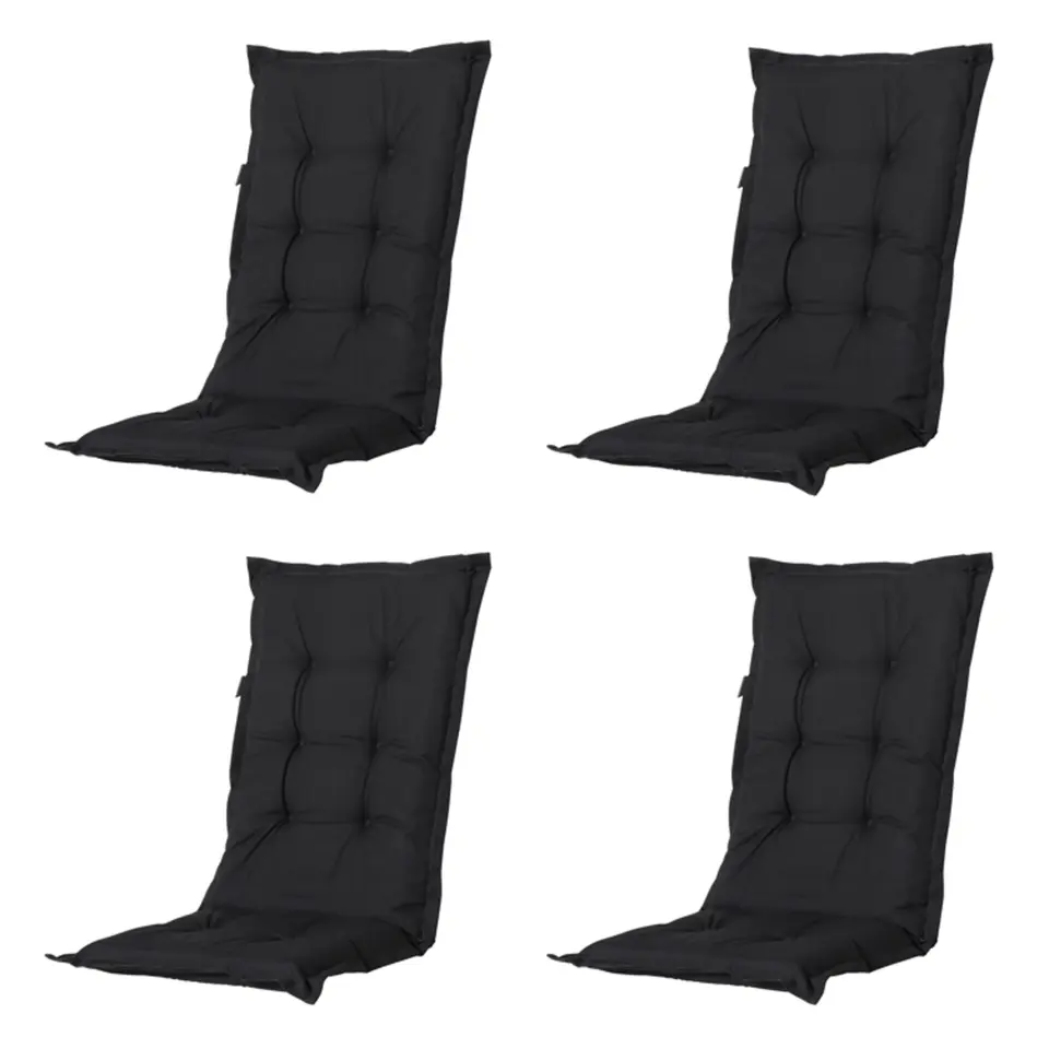 Madison - Tuinstoelkussen Hoge Rug Panama black - Ca. 123x50 cm - Set van 4