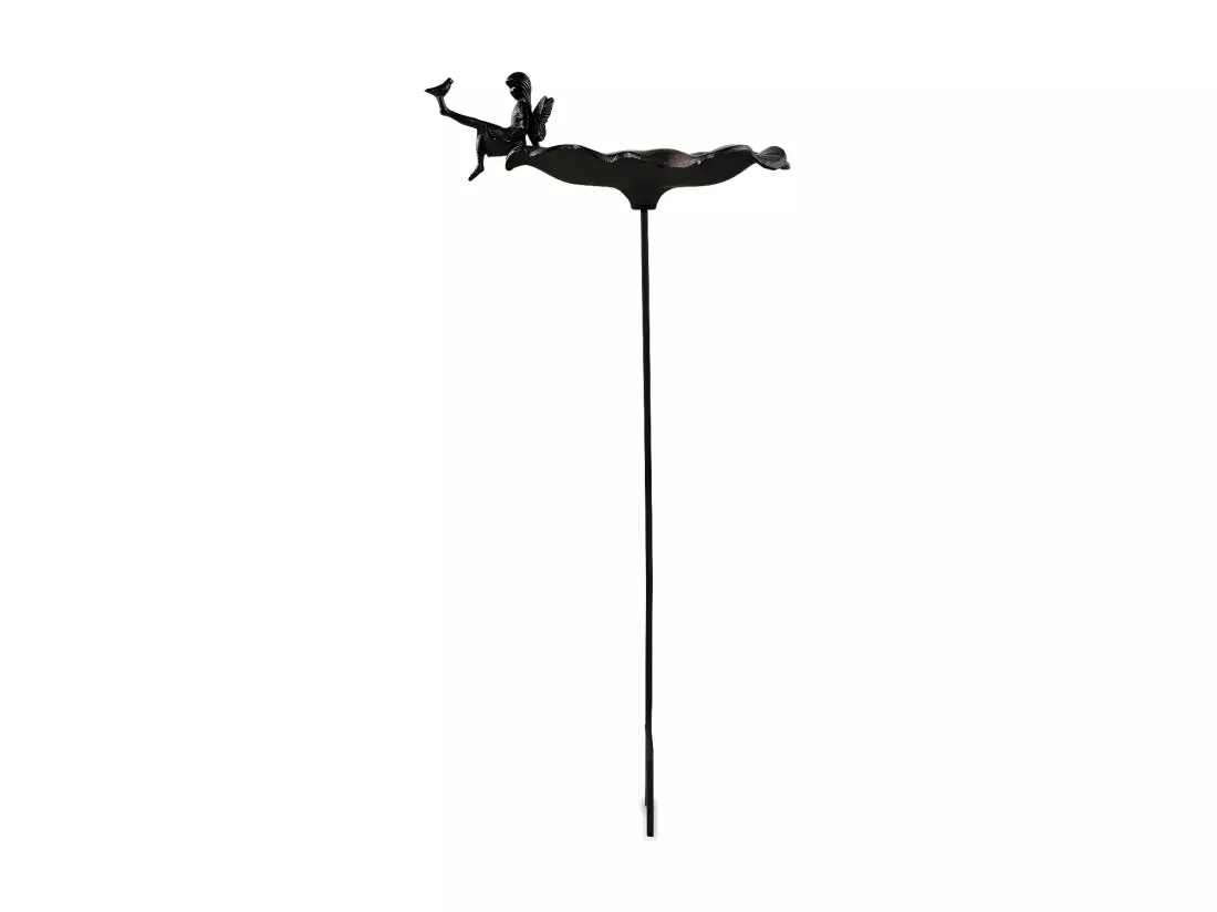 Abreuvoir oiseau ange sur pied fonte Fonte Marron - Décoration d'Autrefois