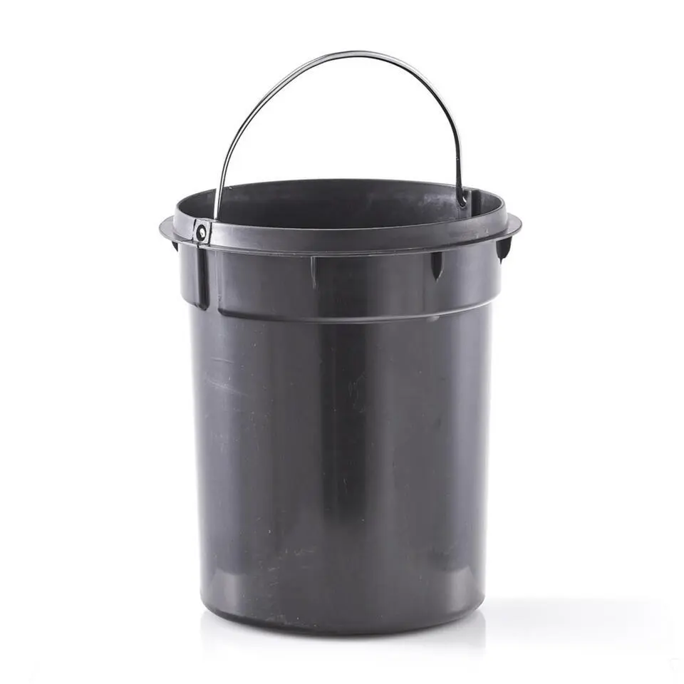 Zeller Pedaalemmer - 3L - zwart - metaal en bamboe - 24 cm