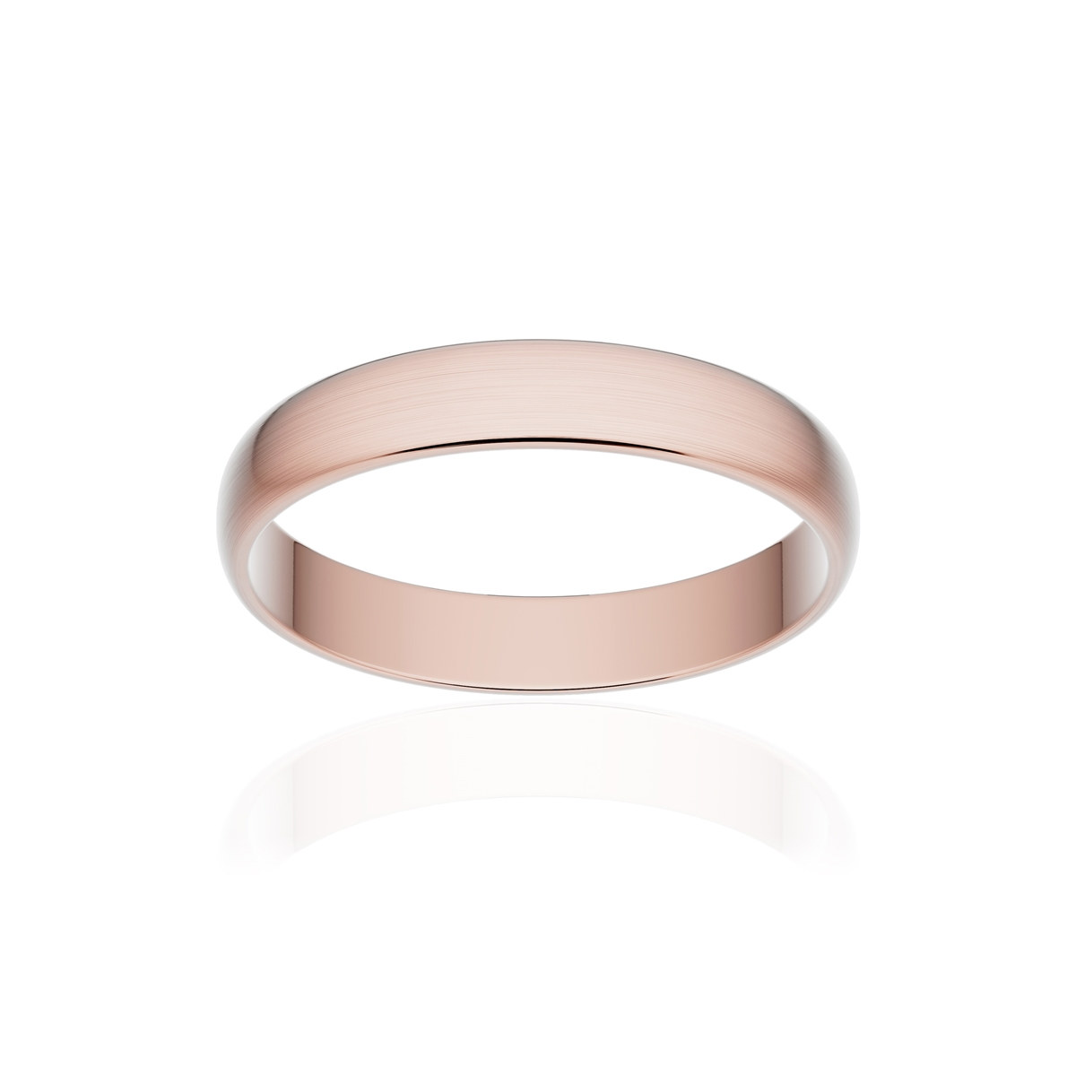 Alliance or 375 rose brossé demi-jonc 3,5mm