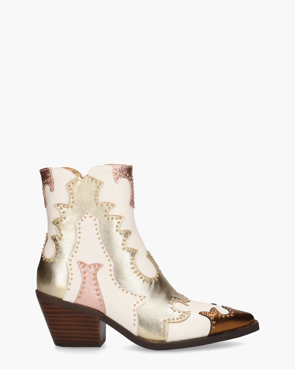 Noa Harmon Rodeo Off-White/Goud Dames Enkelboots