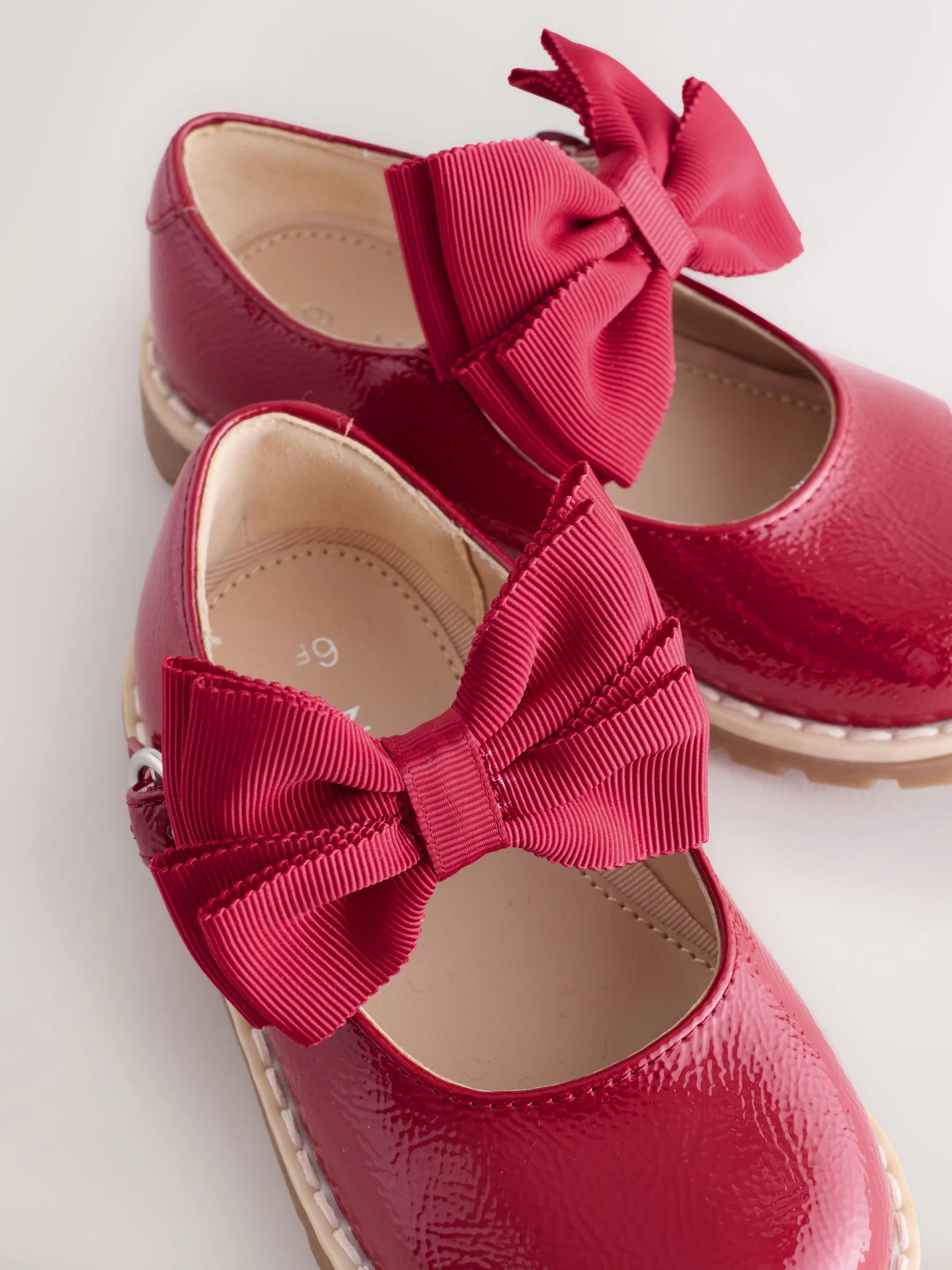 Rood - Chunky Bow Mary Jane Shoes