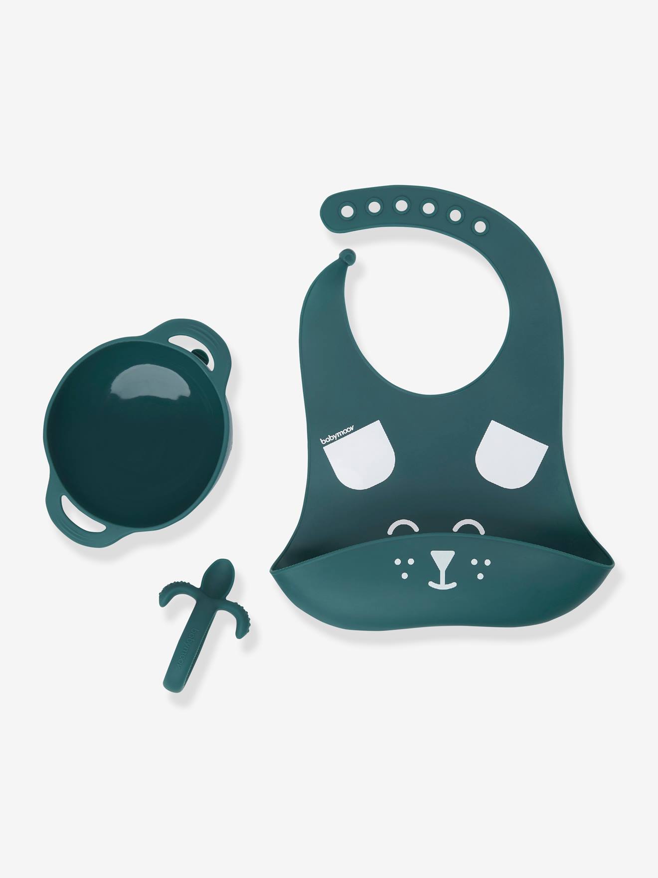 Kit de alimentação de silicone BABYMOOV First'Isy, azul claro liso