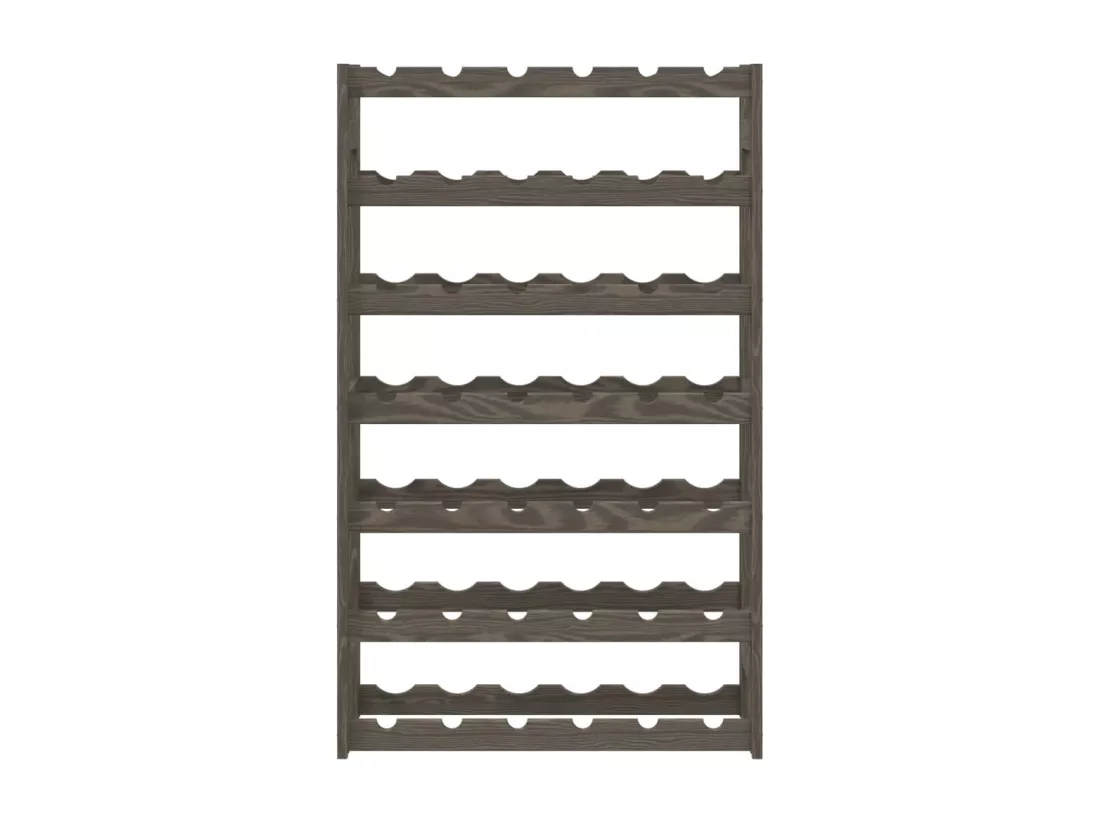 Casier à bouteilles pour 42 bouteilles gris bois pin solide