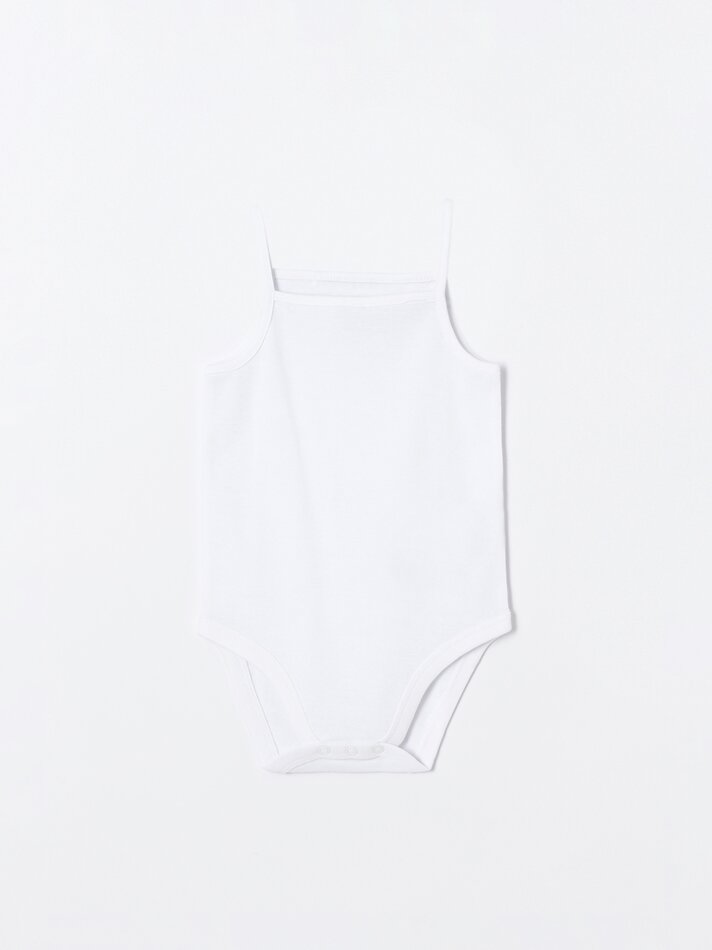 Conjunto de 3 bodies básicos com alças - Branco