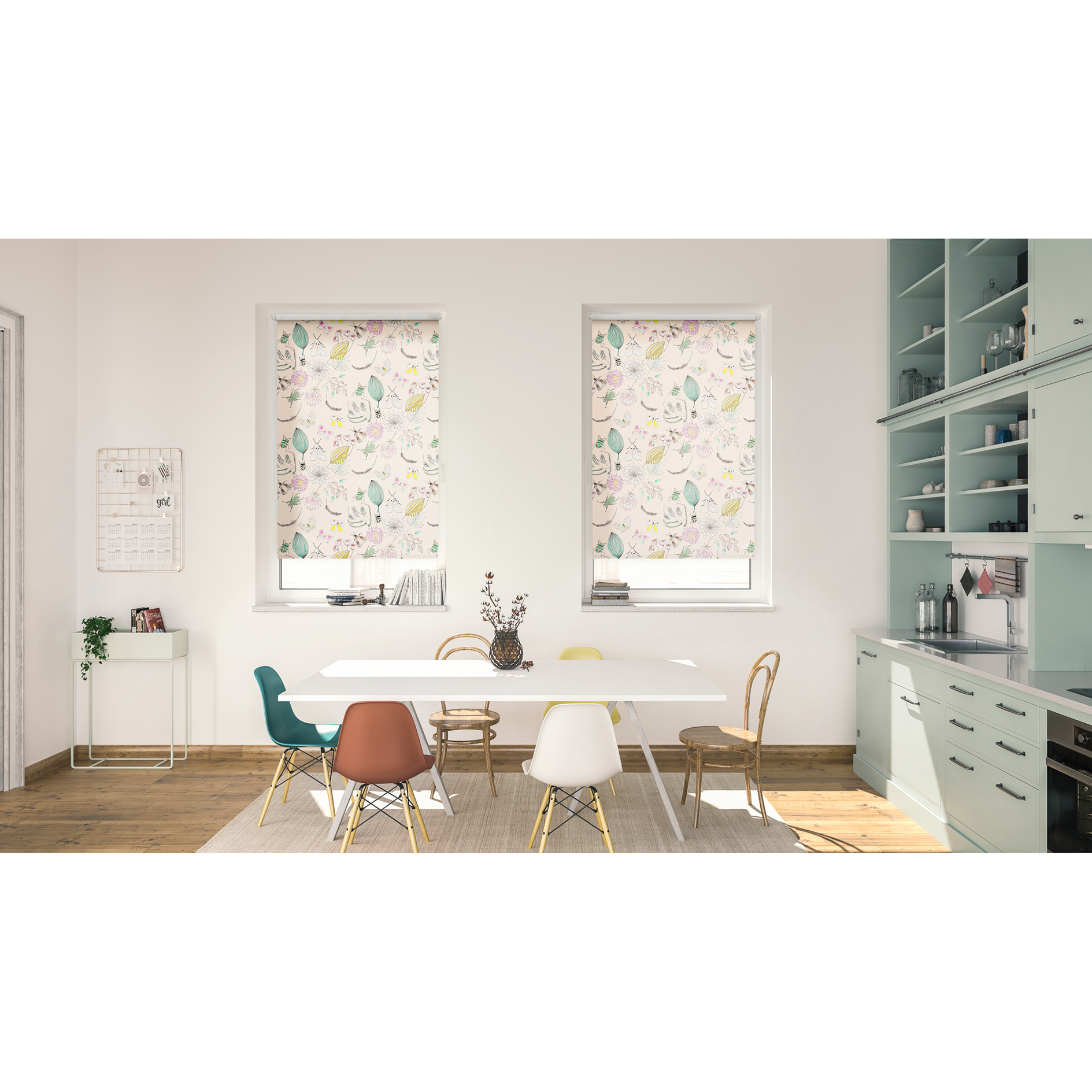 LICHTBLICK Klemmrollo BOHEMIAN GARDEN - bunt - 45x150 cm