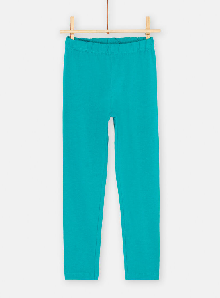 Chemise de nuit bleu à imprimé tropical et legging fille