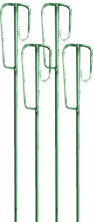 UVV-barrière touwhouder, groen geverfd lantaarnpaalijzer, 1200 mm, met wat lakschade / 1 set (10 houders)