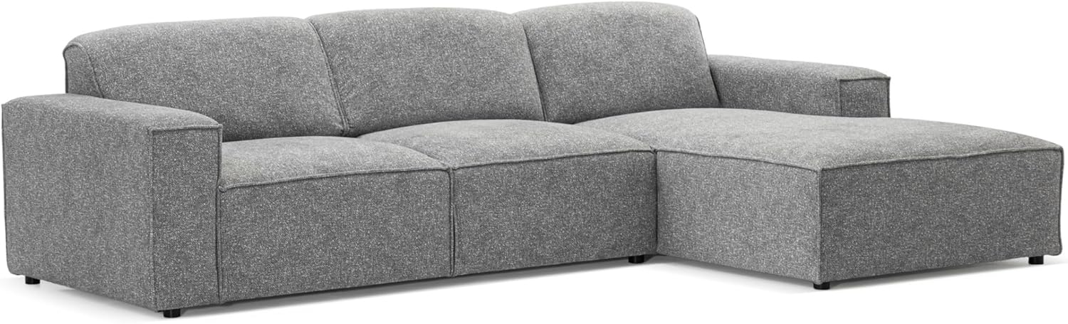 Ecksofa La Mia - Hygge & Wabi-Sabi Stil, Luxus Blur Hellgrau, 286 cm-Größe, L-Form mit ergonomischem Design, Ottomane Rechts (Blur Hellgrau)