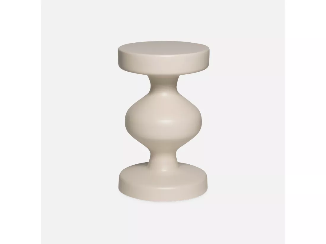 Table d'appoint. bout de canapé. table de chevet en métal. crème. Hawa Ø29.5 x H 47cm