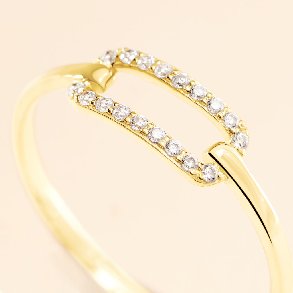 Bague Graphic Lines Or Jaune Oxyde De Zirconium