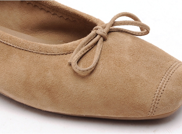 Reqins ballerines femme harmonie cuir velours beige