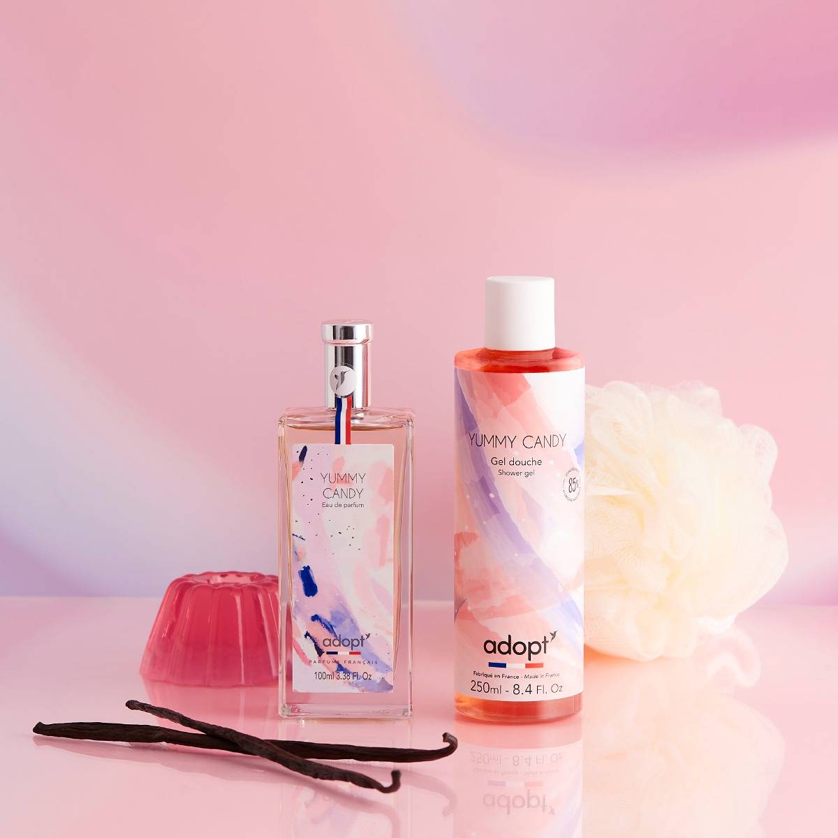 Yummy candy Gel douche 250 ml + fleur de bain