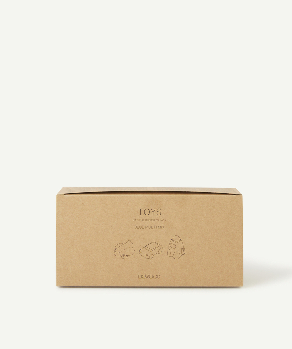 LIEWOODLOT DE 3 JOUETS JACOB BLEU VERT ET OCRE