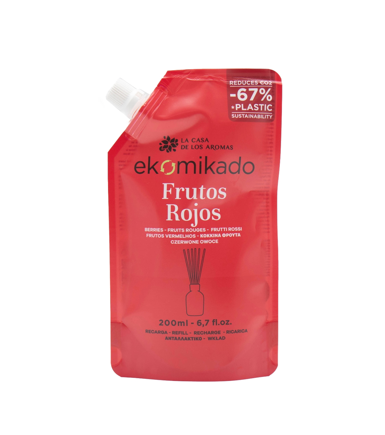 La Casa de los Aromas - Refil de ambientador Mikado 200ml - Frutas Vermelhas