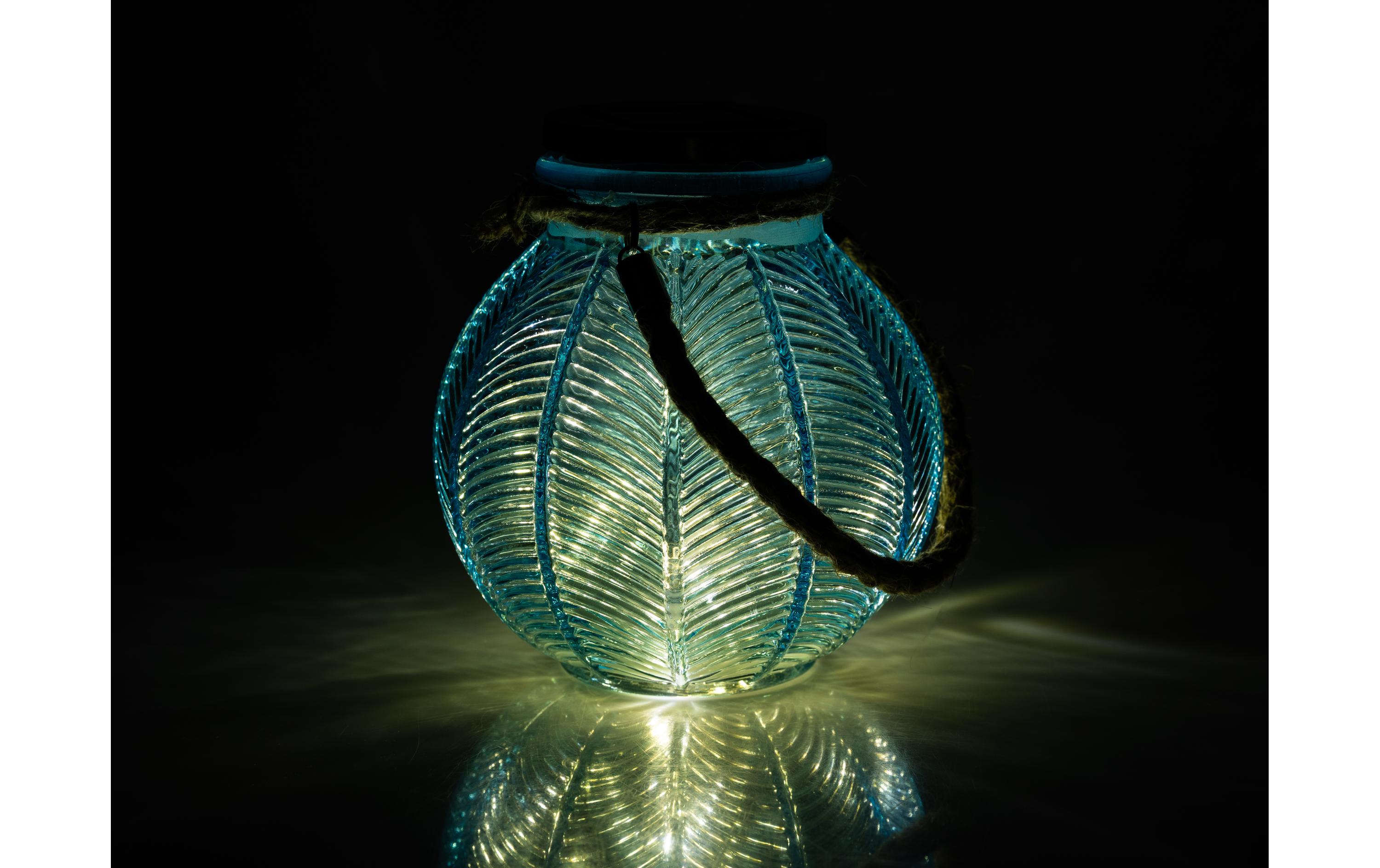 Solar-Gartenleuchte, BlauLED-Glaskugel