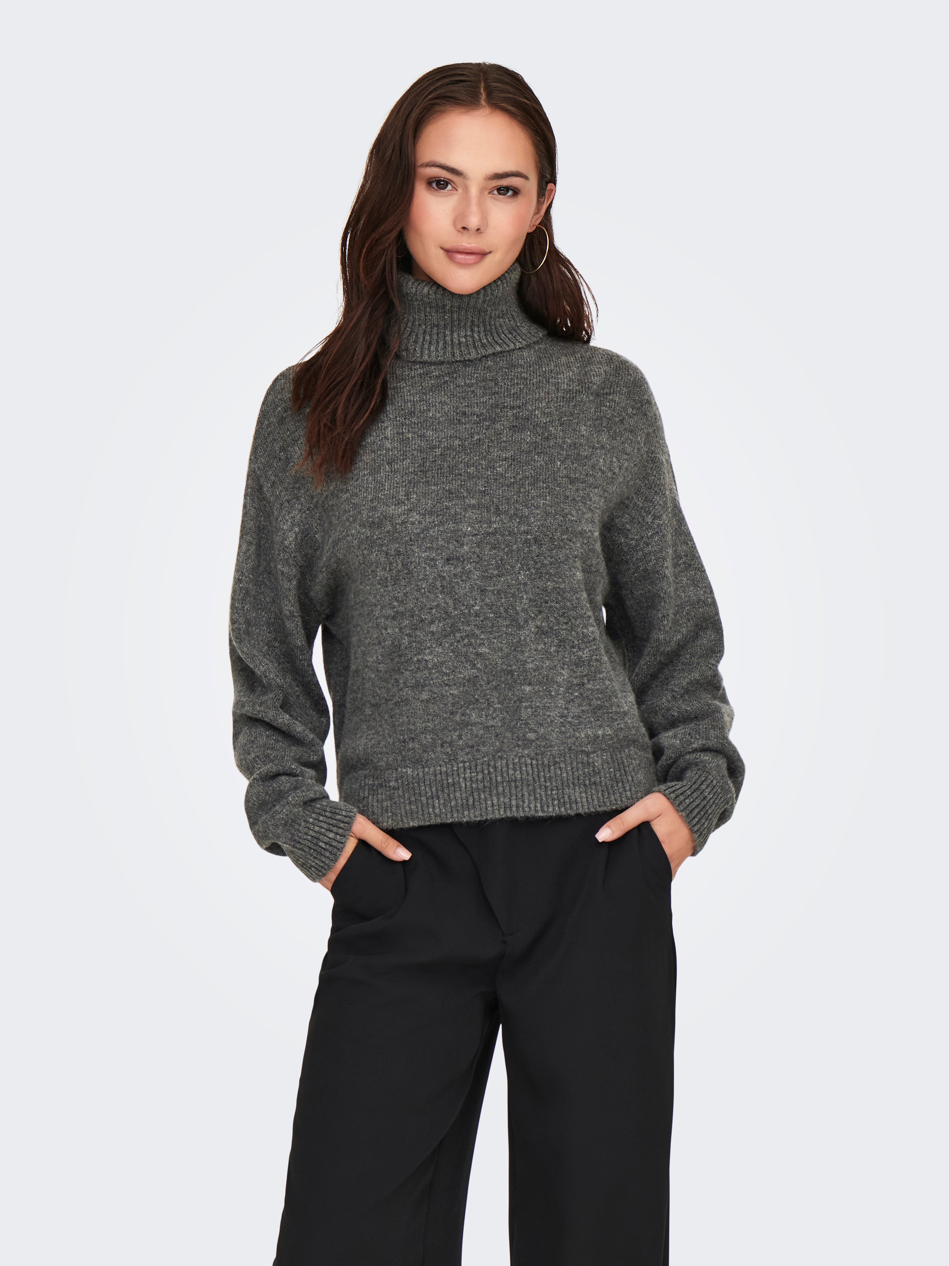 JDYLETTY Strickpullover Dark Grey Melange