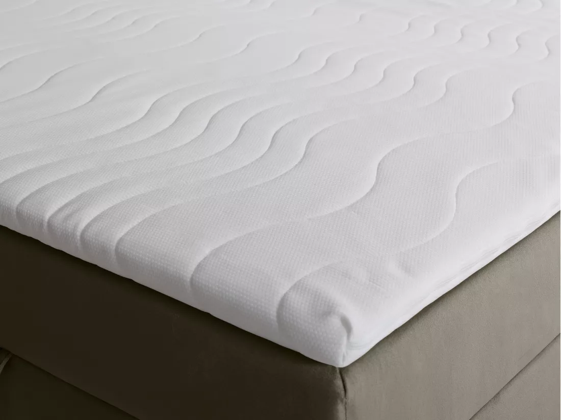 Ensemble complet literie déco tête de lit avec led + sommiers coffre + matelas + surmatelas - 160 x 200 cm - Velours - Taupe - ORANA de YSMÉE