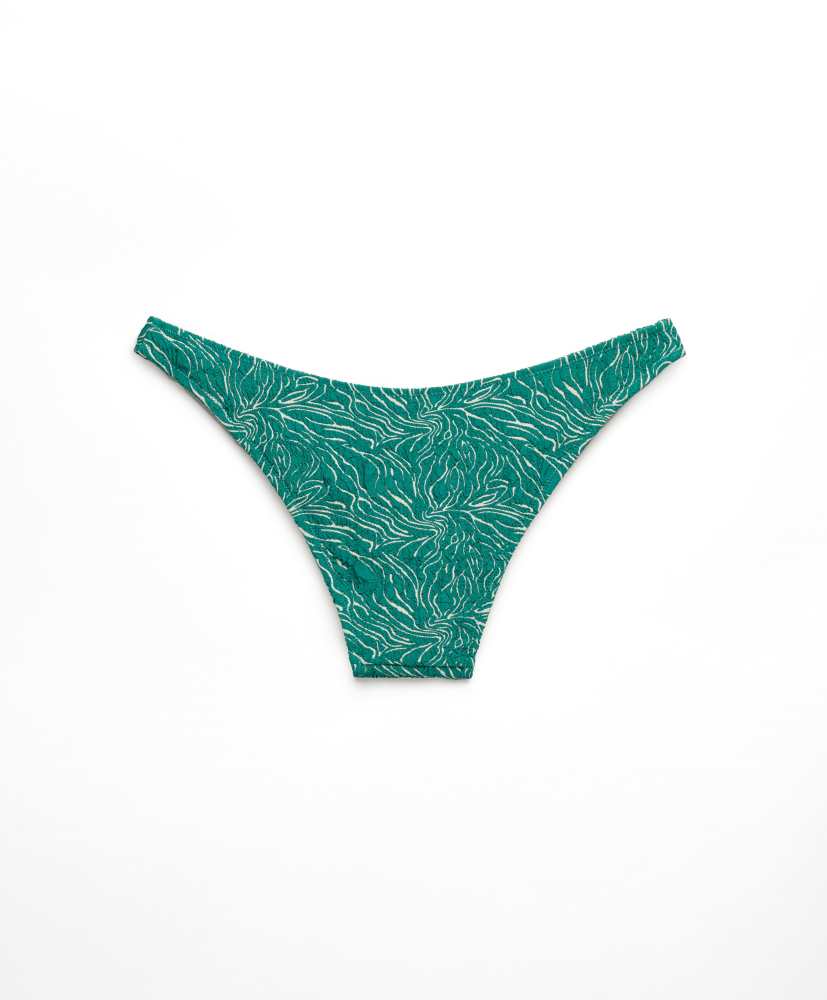 biquíni meia-calça jacquard com corte em U