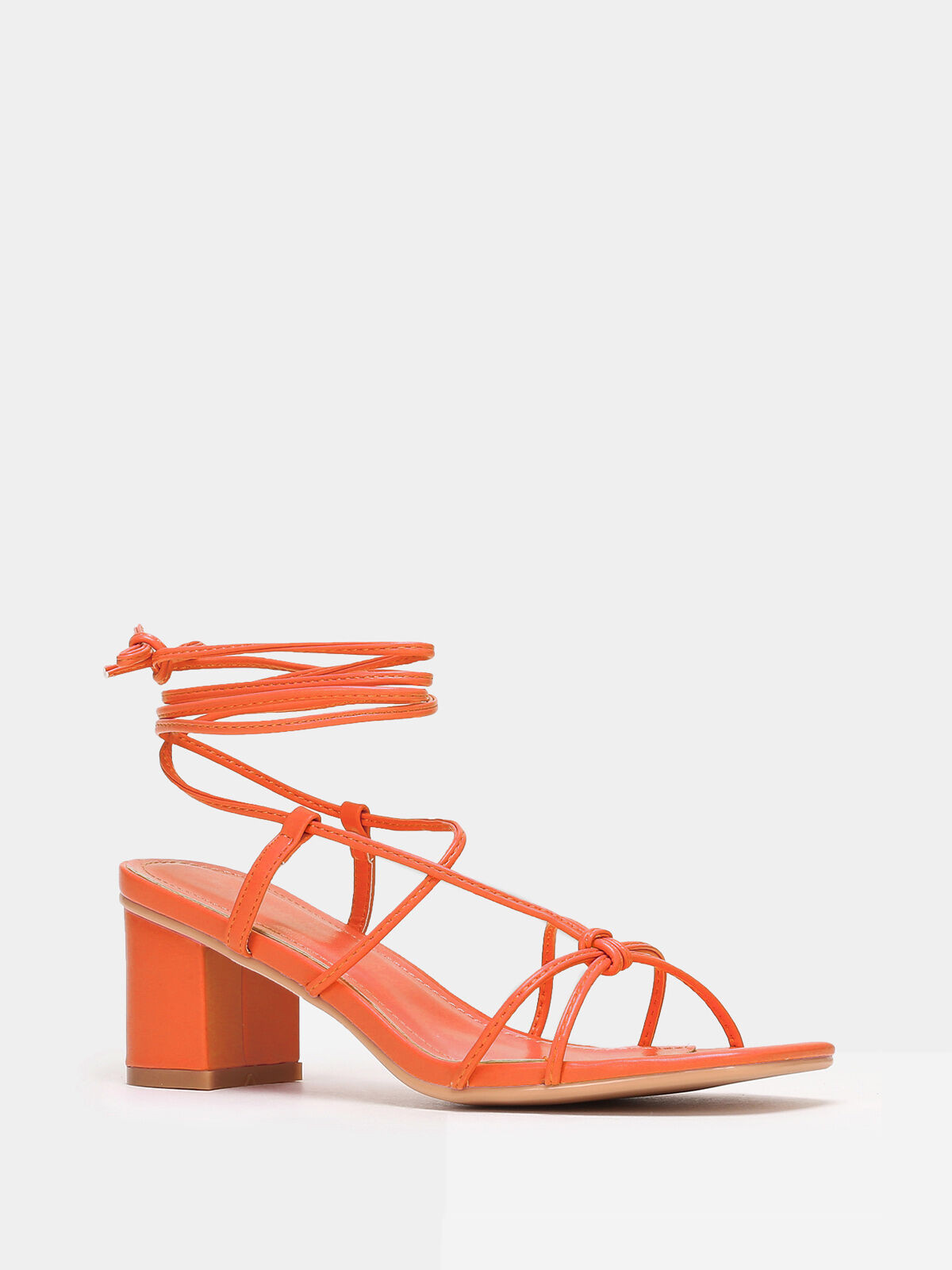 Sandales à brides entrelacées- orange