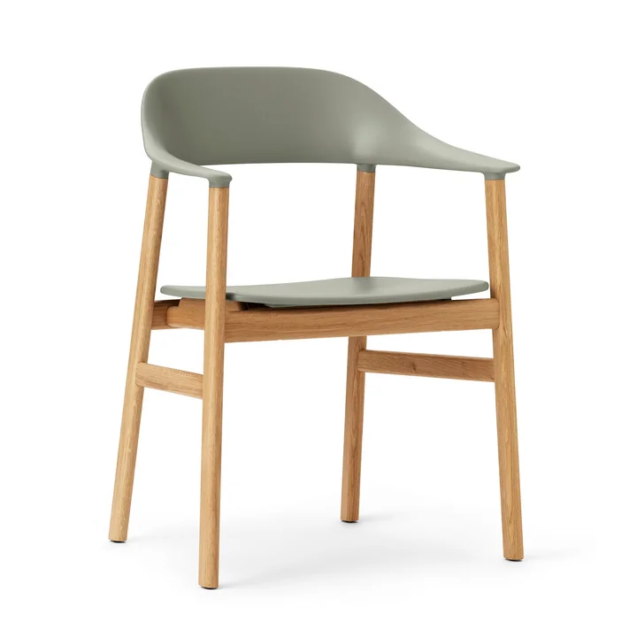 Normann Copenhagen - Herit Armlehnstuhl, Eiche / dusty grün