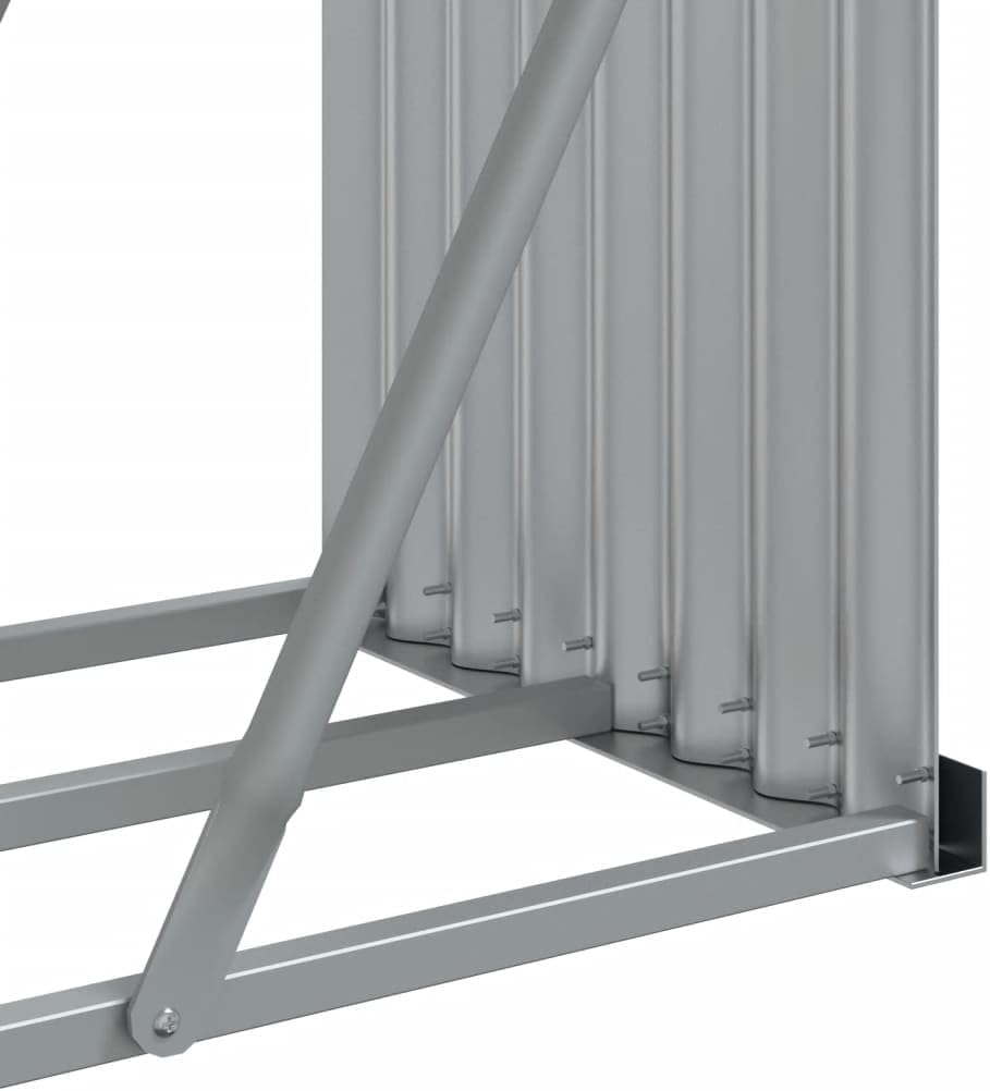 Kangmusi Kaminholzunterstand Anthrazit 300x45x100 cm Verzinkter Stahl, kangmusi364566
