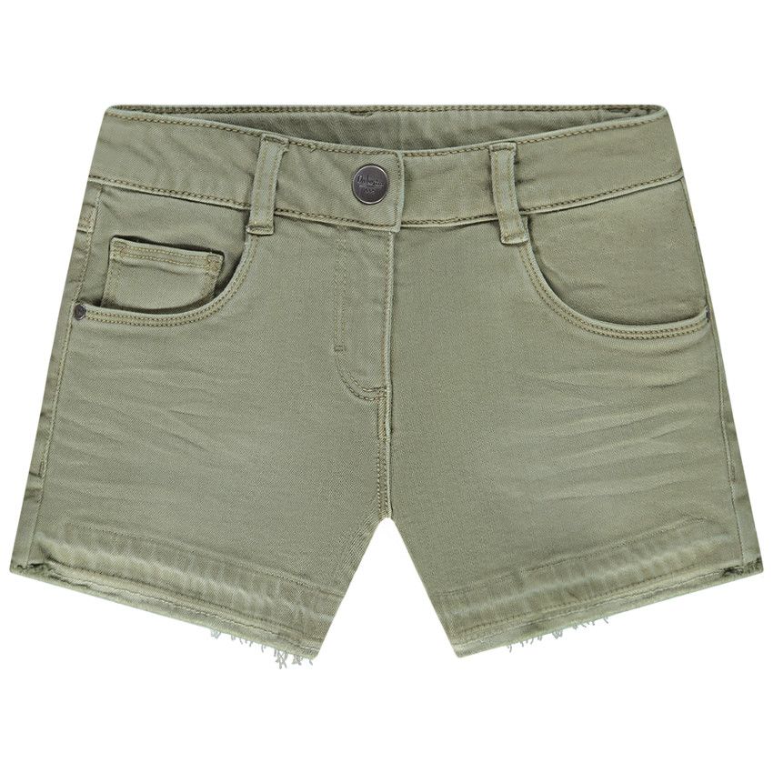 Short en denim overdye pour fille - Vert