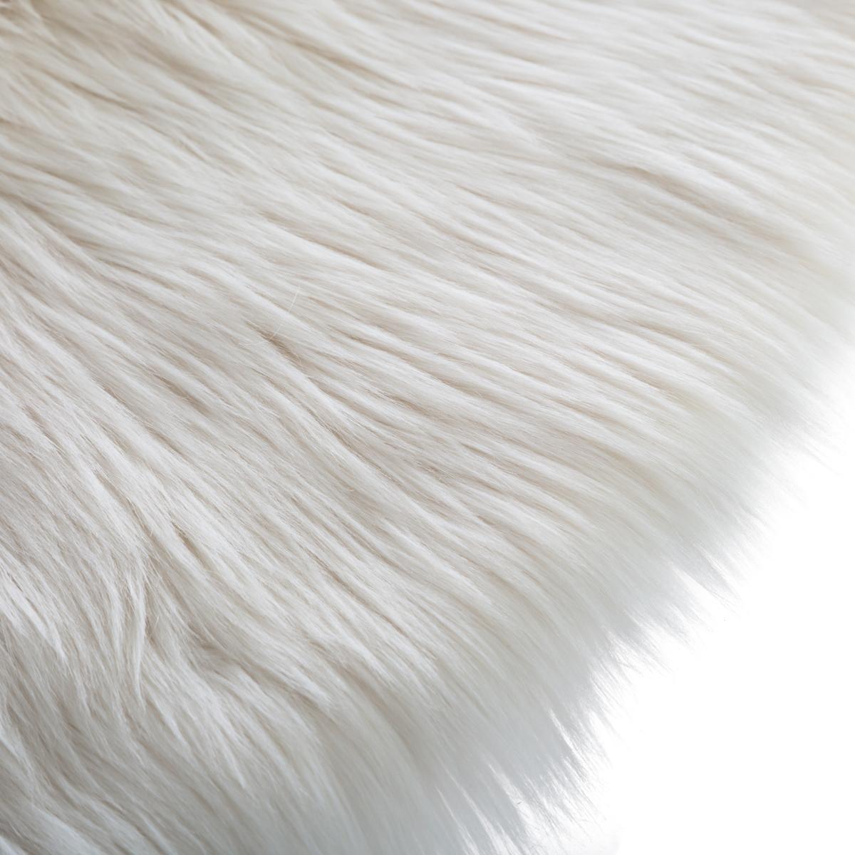TAPIS FOURRURE ROND BLANC
