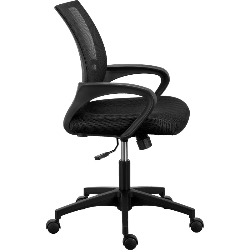 Chaise de bureau SPRING tissu et maille - avec accoudoirs et soutien lombaire - Mécanisme Basculant centré - Pied noir
