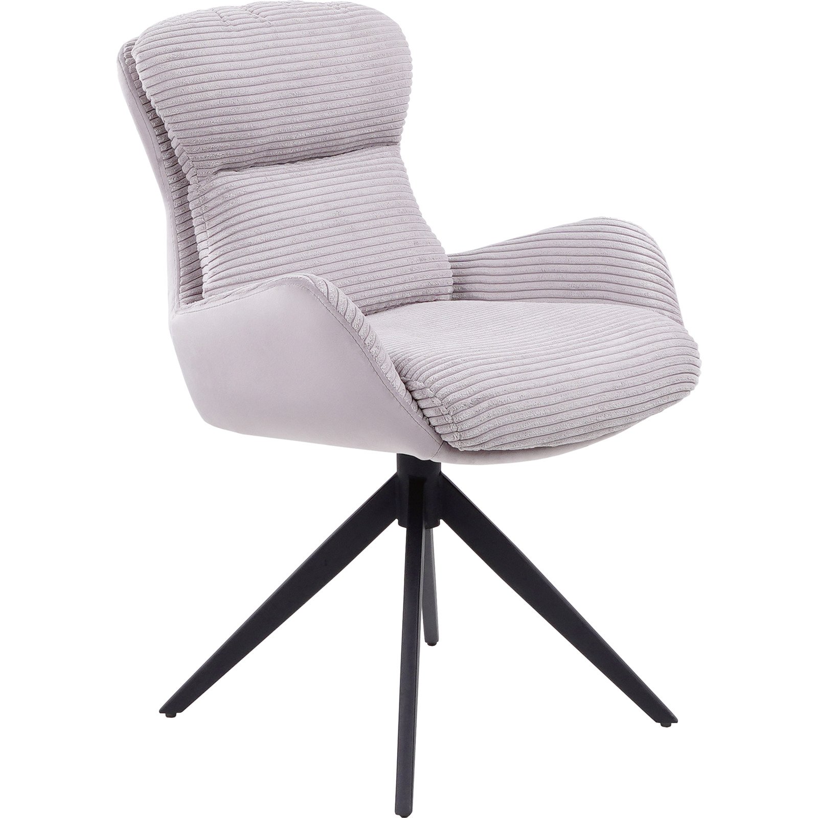 Polsterstuhl Bivio Cordstoff/Samtvelours grau