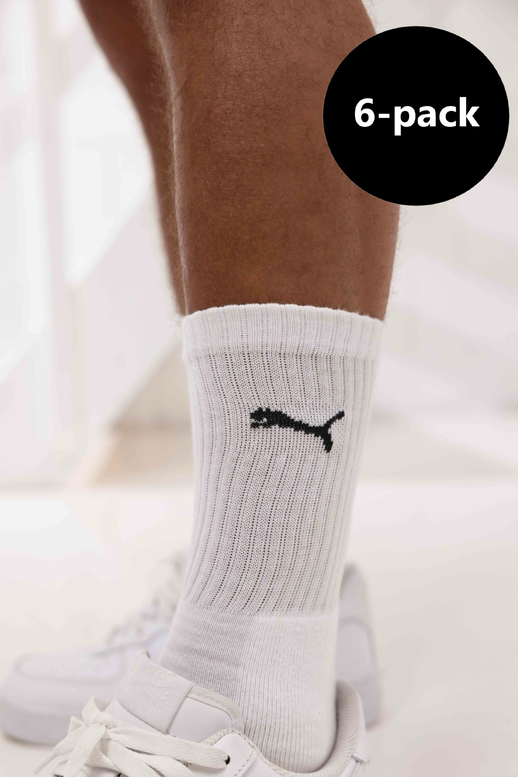 Puma Crew Sokken 6-Pack Wit