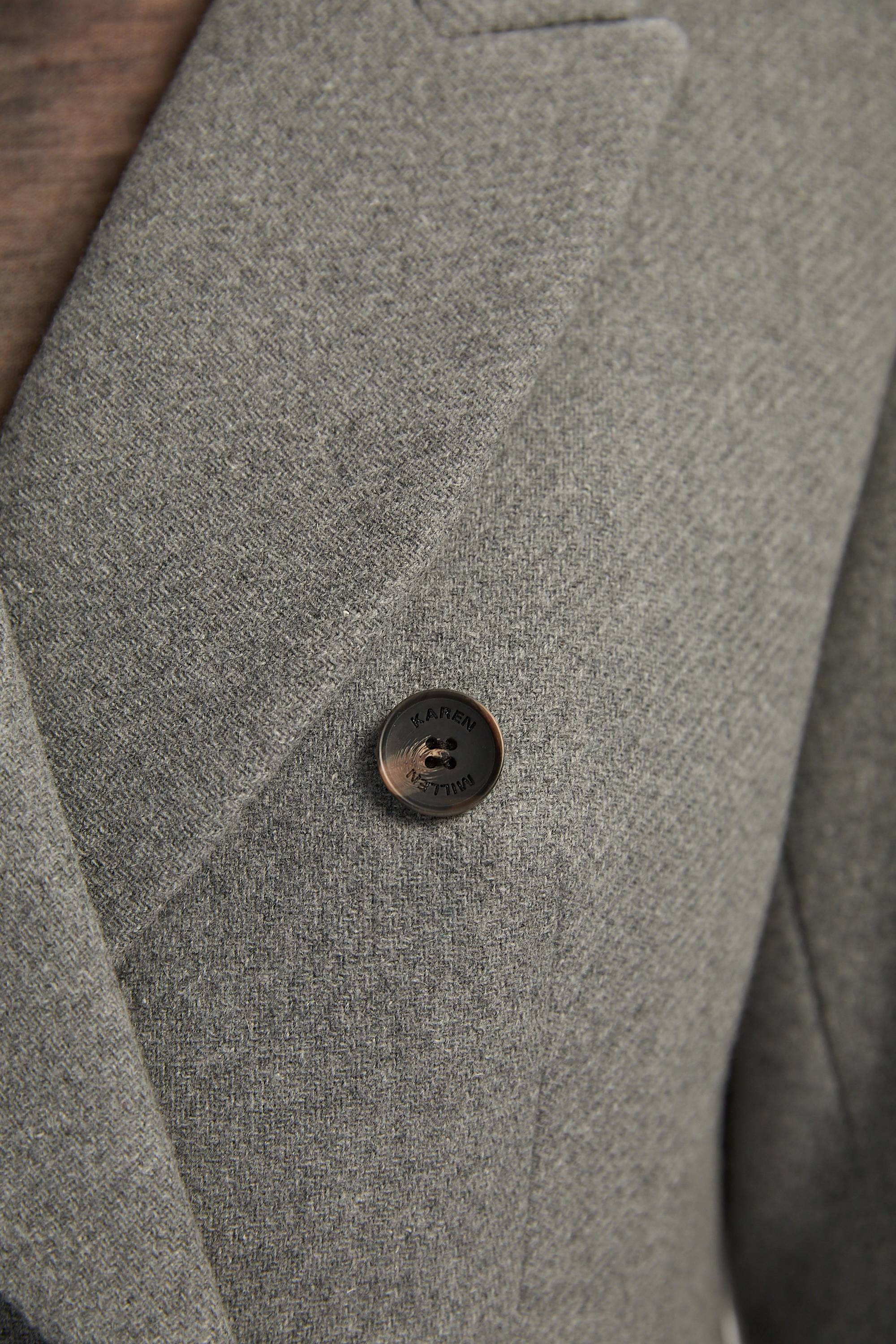 KarenMillen Manteau Maxi Cintré en Laine Double Boutonnage