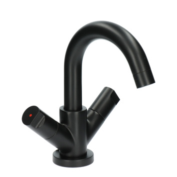 Aqualino Fortore 2-knops wastafelkraan met waste Zwart