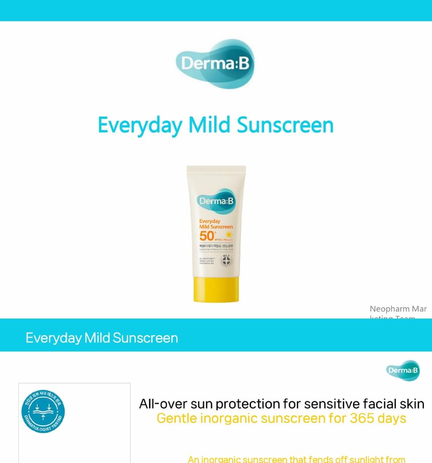 Derma: B - Dagelijkse milde zonnebrandcrème