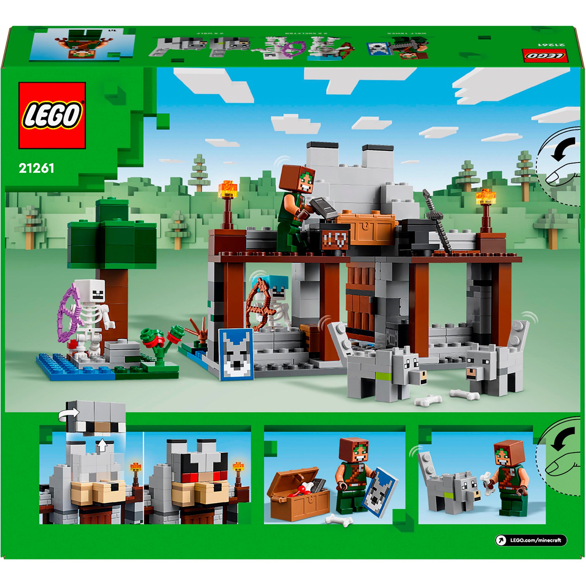 LEGO Konstruktionsspielzeug Minecraft Die Wolfsfestung
