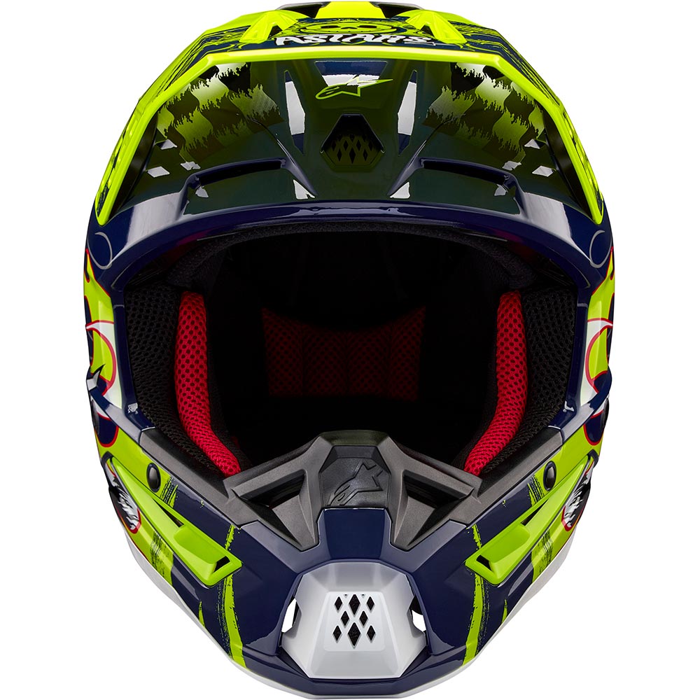 Alpinestars - Casque S-M5 Rash Navy / Jaune fluo / Brillant