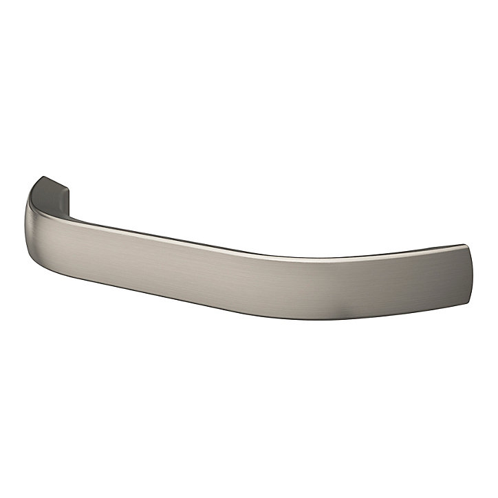 Lot 6 poignées de meuble nœud GoodHome Irvil aluminium effet nickel satin gris l.110mm x l.12mm x H. 30mm entraxe 96mm