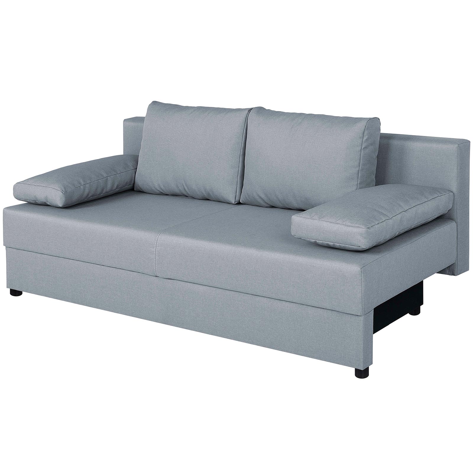 Schlafsofa - silber - Webstoff - Staukasten