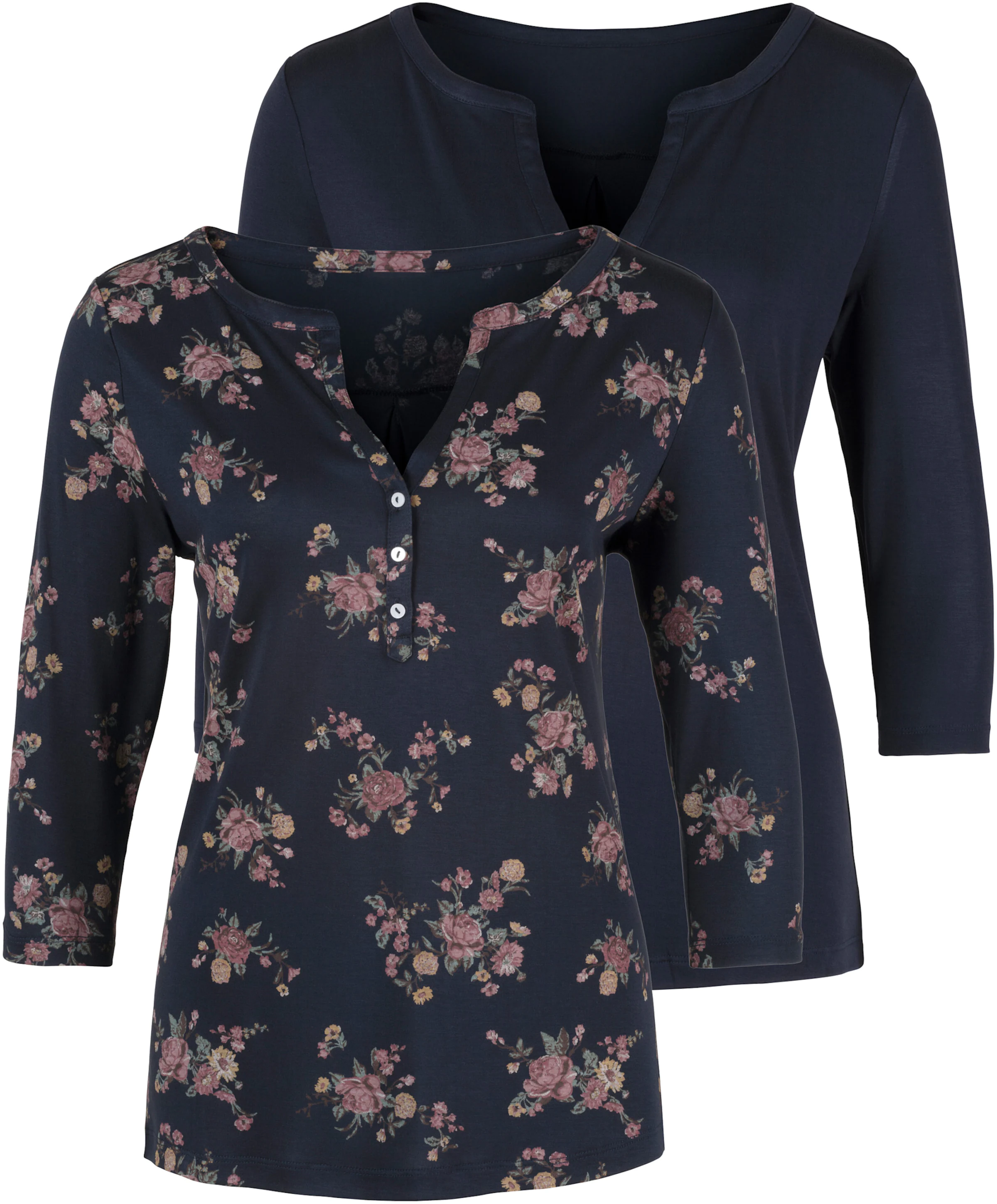 LASCANA 3/4-Arm-Shirt in navy