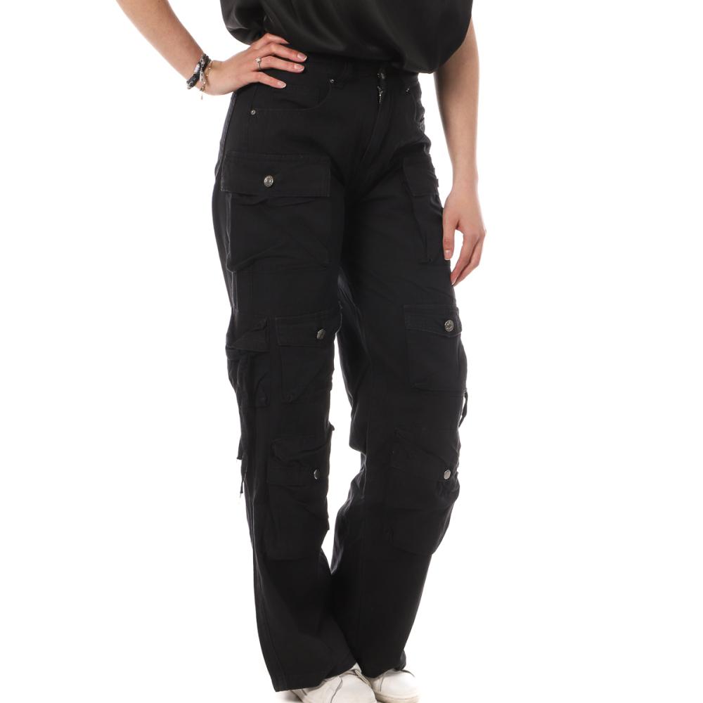 Monday Premium Pantalon Cargo Toile Noir Femme Monday Premium 3172