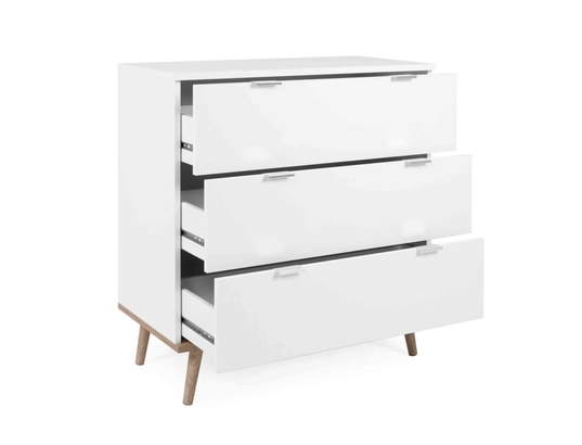 TERRE DE NUIT - Commode 3 tiroirs blanc - co7781-1