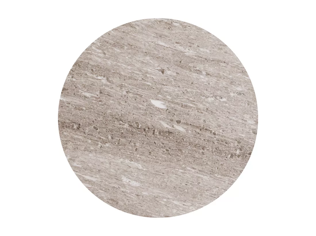 Tables basses gigognes en marbre et métal - Beige et Noir - MABELA