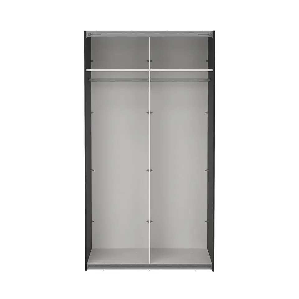 Hioshop Como schuifdeurkast 2 deuren 120x220cm mat zwart