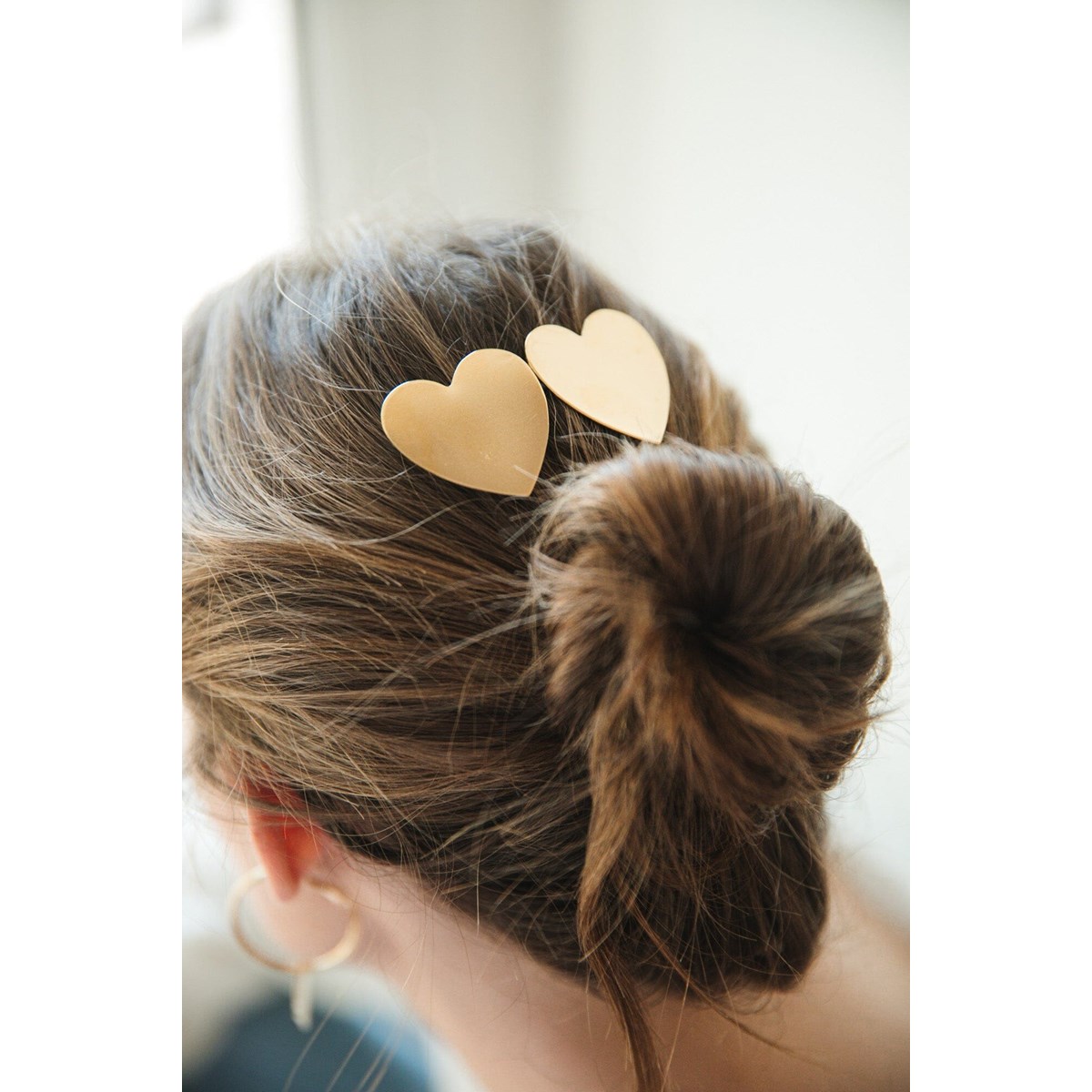 maxi barrette coeurs doré à l'or fin - APHRODITE