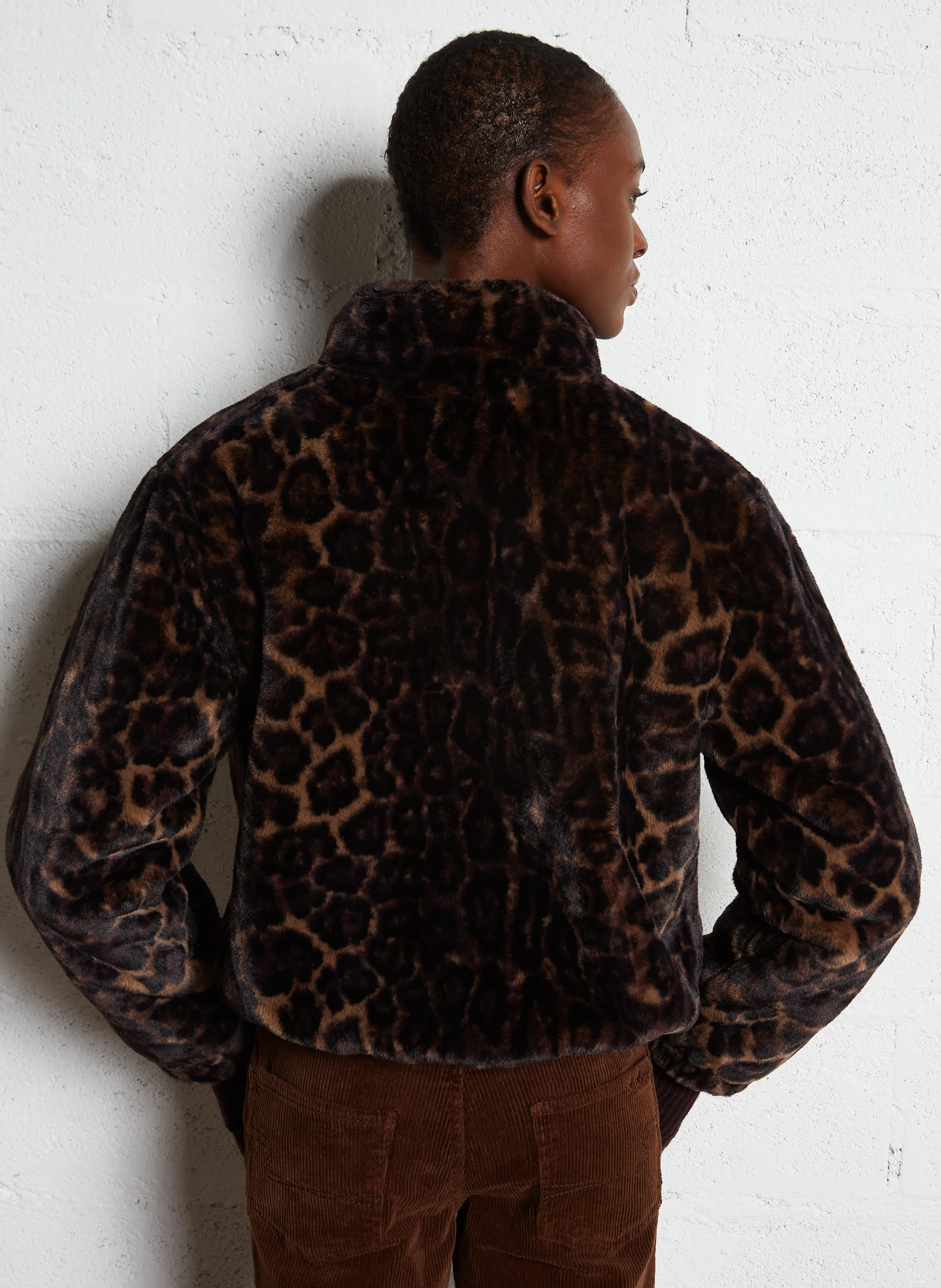 MACYLIA - Manteau court en fausse fourrure| Marron