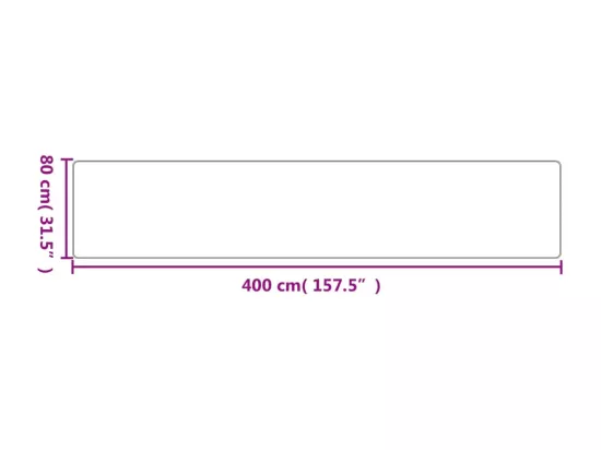 Tapis de couloir aspect sisal argenté 80x400 cm