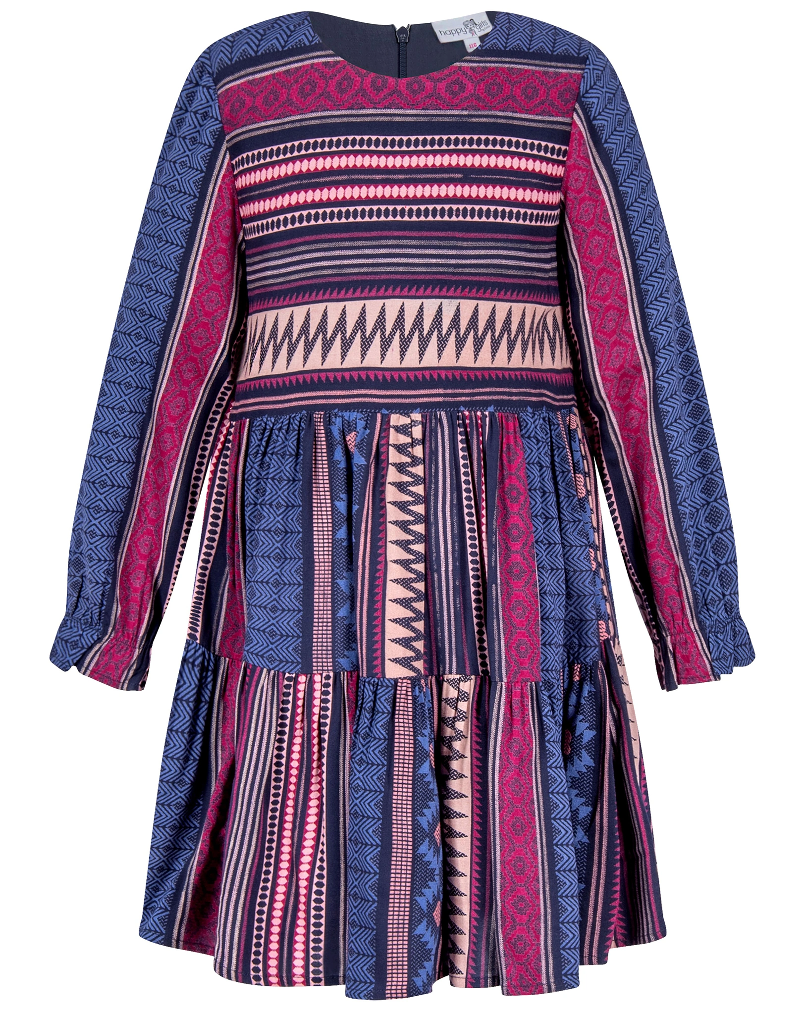 Langarmkleid ETHNO in navy