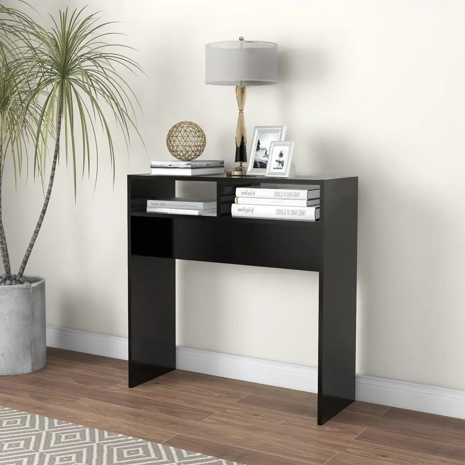 vidaXL - Bijzettafel - Zwart - Bewerkt hout