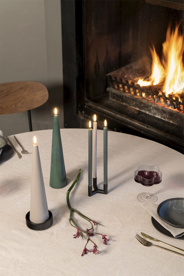 Uyuni Light Candleholder pillar, Matte black, 9x3 cm Matte black